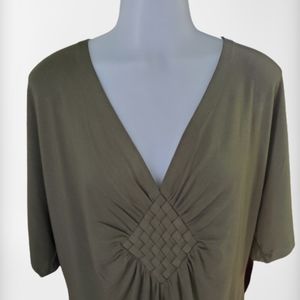 Evie Olive V-Neck Top
